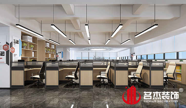 盛开办公区域装建设计成效