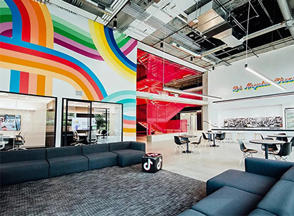 TikTok短视频社交媒体办公空间是怎么做装建设计的？