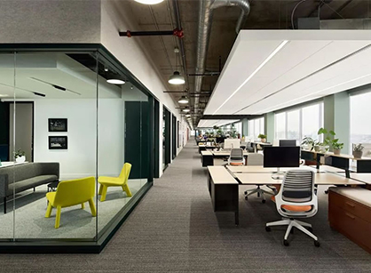 有着空间声学解决规划的宠物配饰办公室装建设计空间——Earth Rated